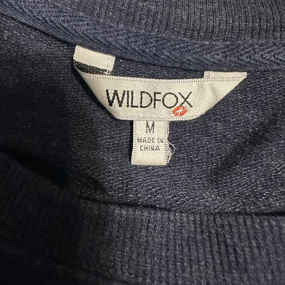 Wildfox "Good Vibes" Crewneck Sweatshirt Size Medium Blue Rainbow Fun Stretch - Picture 5 of 7